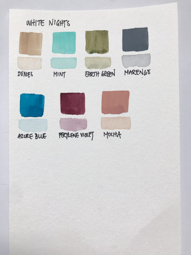 St Petersburg White Nights Watercolour watercolor swatches