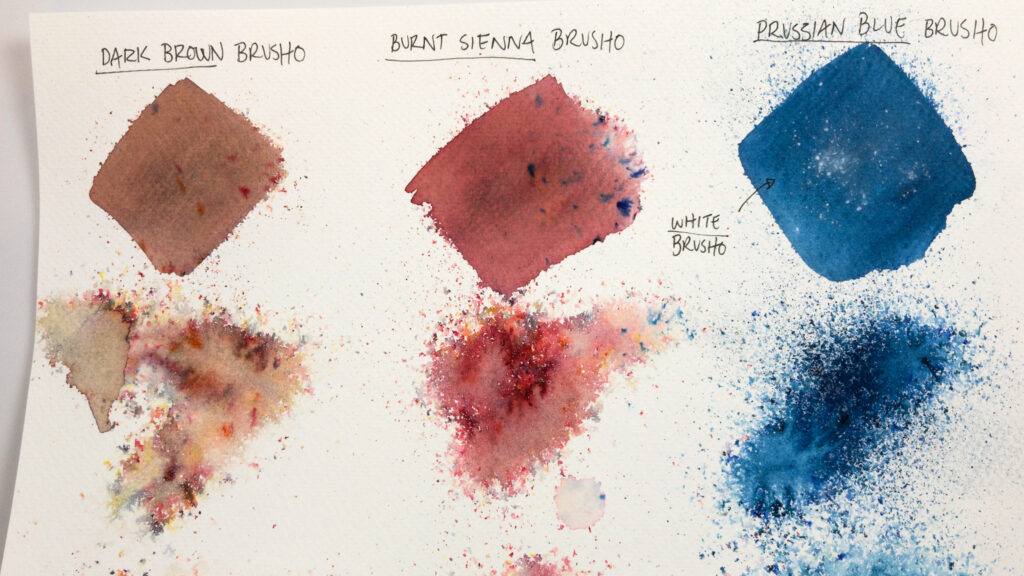 Brusho: Dark Brown, Burnt Sienna, Prussian Blue