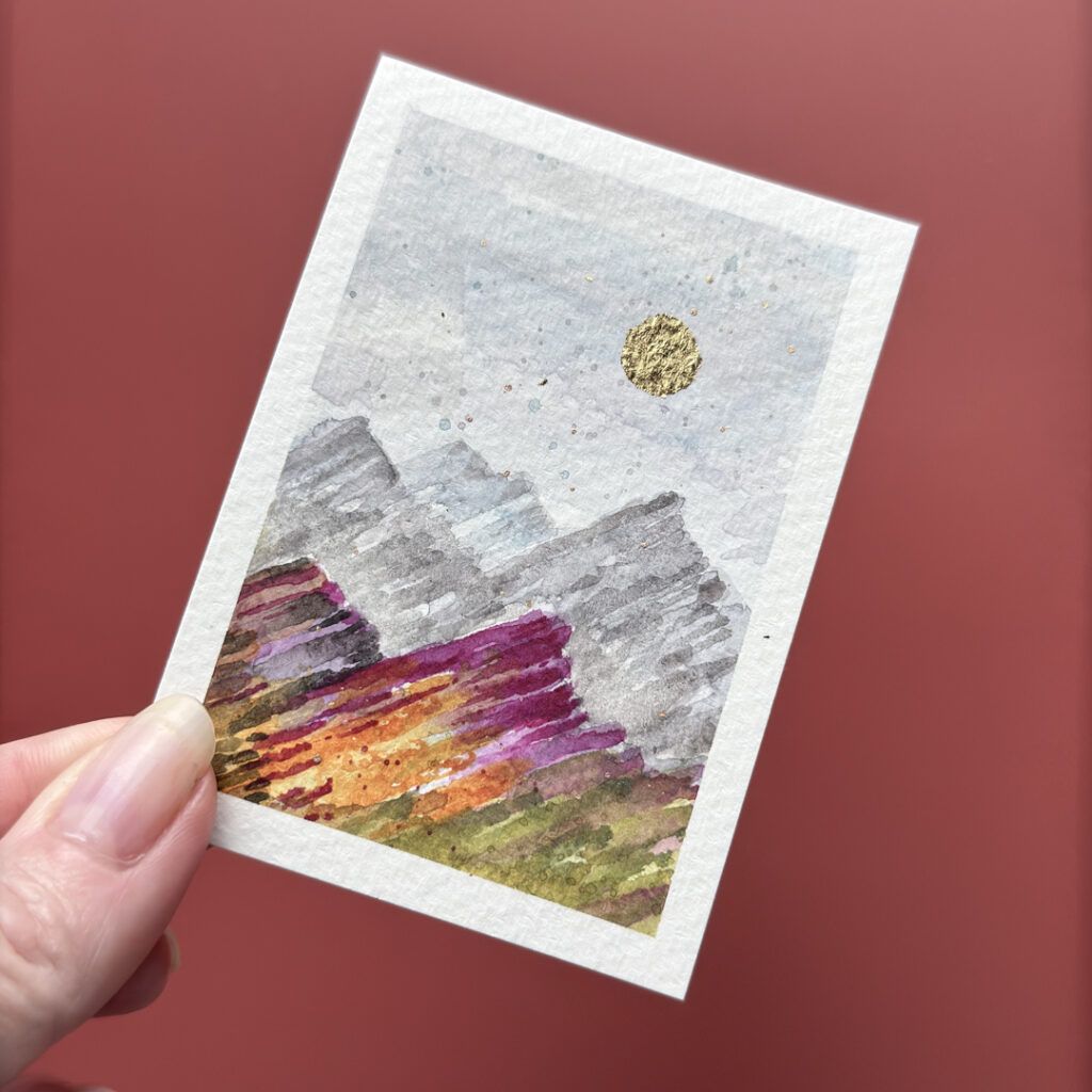 Mountains & Sun #10 - Abstract Landscape ACEO Jannah Lyon