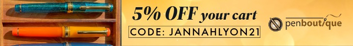 use JANNAHLYON21 for 5% off Pen Boutique